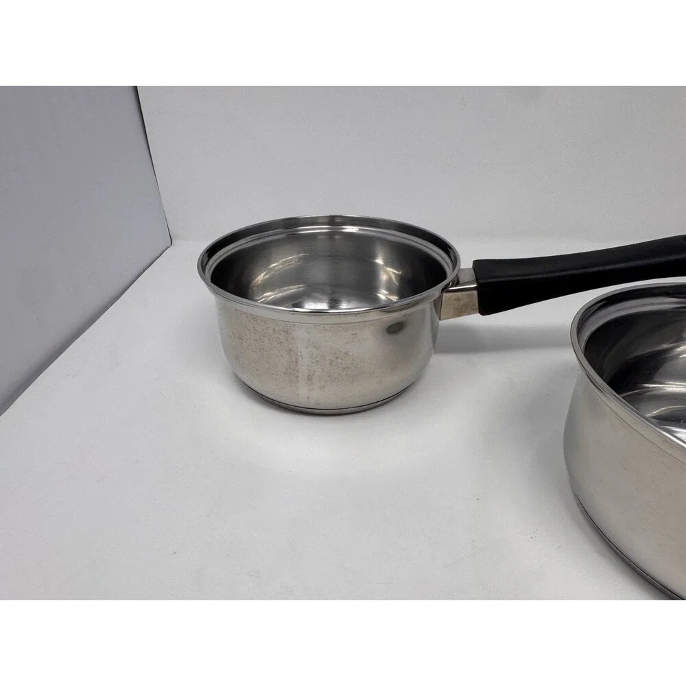 Tramontina 1 Qt Stainless Steel Saucepan Lot of 2 No Lids Black Handle